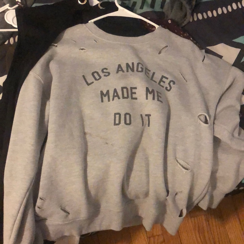 Graphic distressed sweatshirt